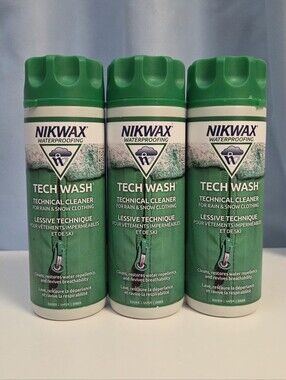 3pk of NIKWAX Waterproofing Tech Wash~Technical Cleaner for Rain & Snow Clothing